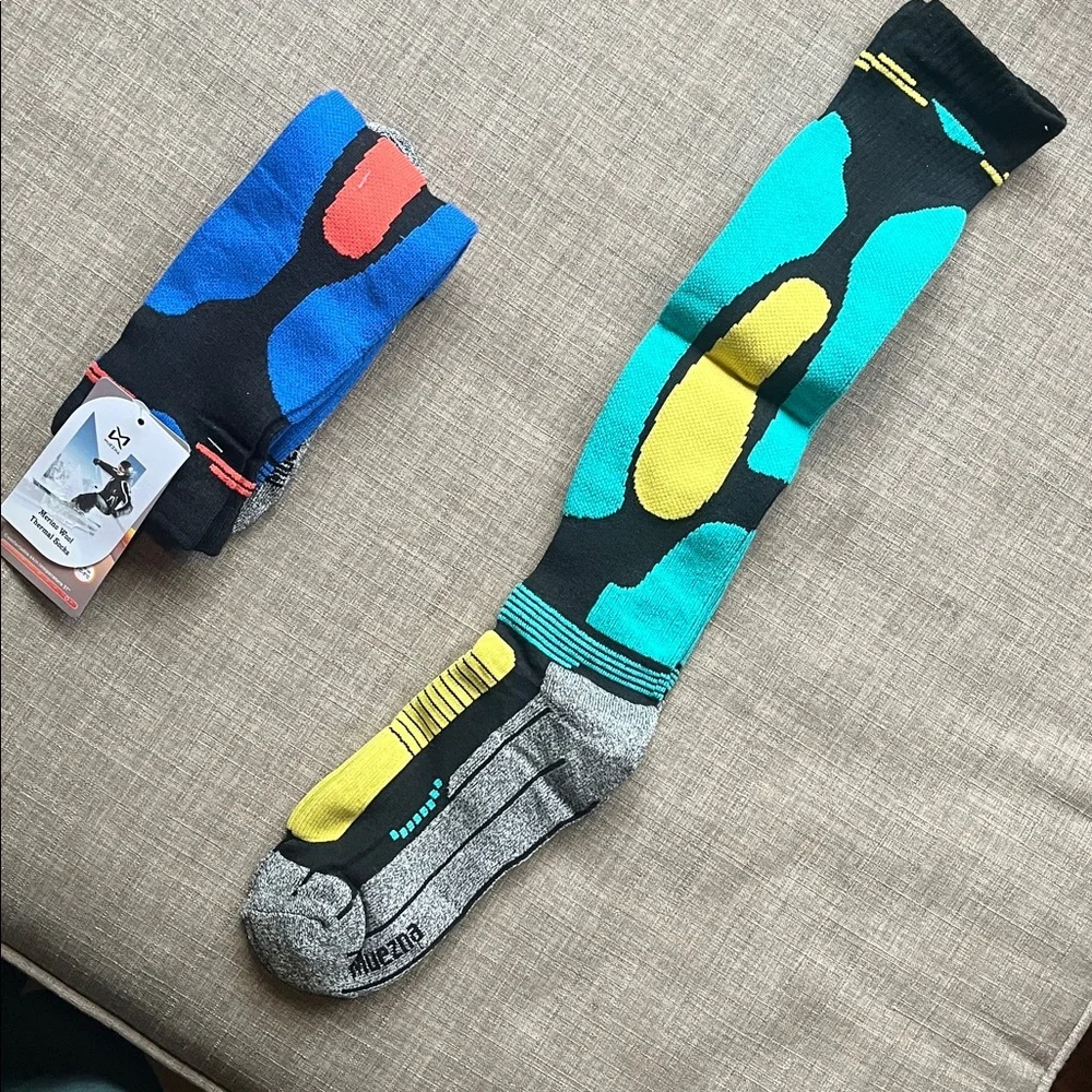 2 Pair Muezna Merino Wool Blend Ski Winter Thermal Socks NWT